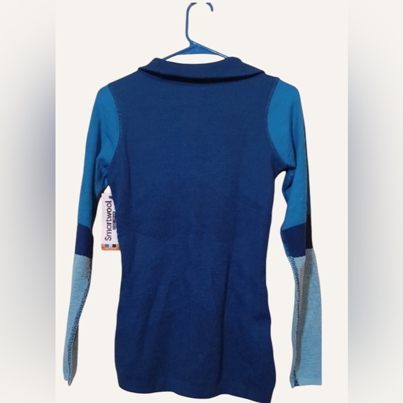 🆕 Smartwool Women's Intraknit Thermal Merino 1/4 Zip Blueberry Hill Extra Small - Picture 3 of 6
